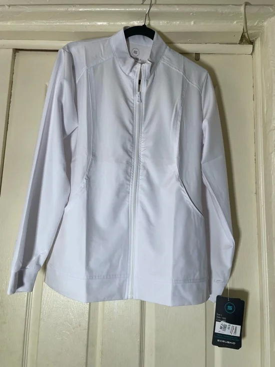 White Women's Zip-Front Utility Jacket - Picture 2 of 2